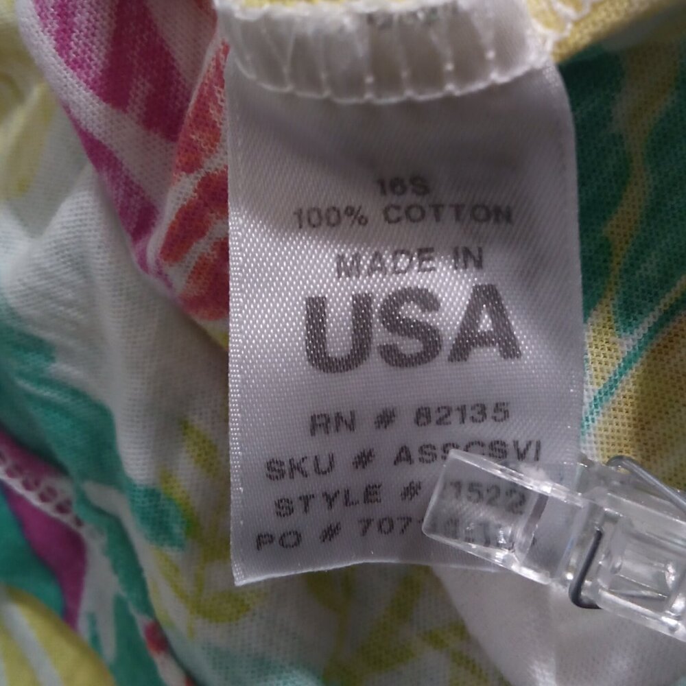Fresh Produce Top Tropical Tunic Sz XL Bright Multicolor Floral Cotton USA - Picture 4 of 7